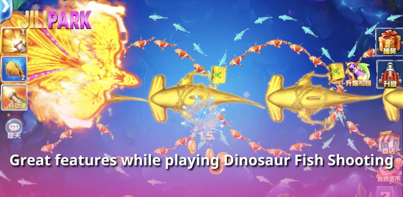 Great features while playing Dinosaur Fish Shooting