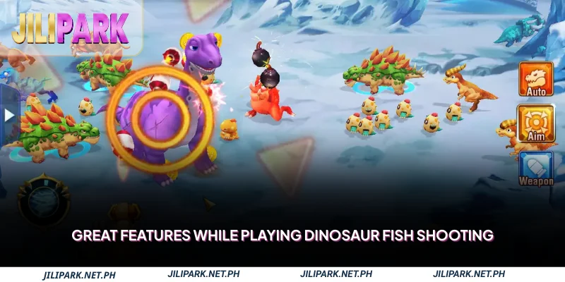 Great features while playing Dinosaur Fish Shooting