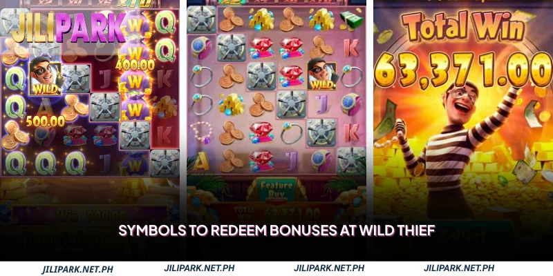 Symbols to redeem bonuses at Wild Thief